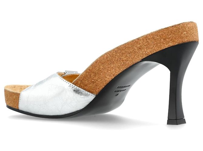 Mules Balenciaga x Scholl in pelle argentata - vista 2