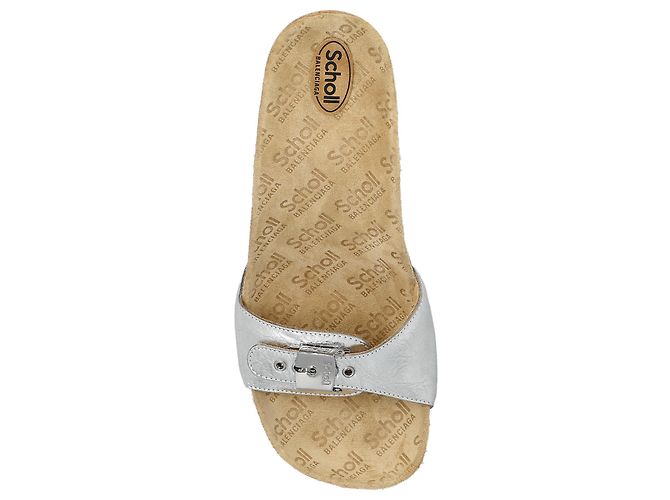 Mules Balenciaga x Scholl in pelle argentata - vista 3