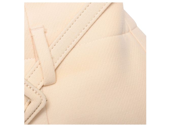 Calções ajustados com cinto Dior em lã creme - vista 10
