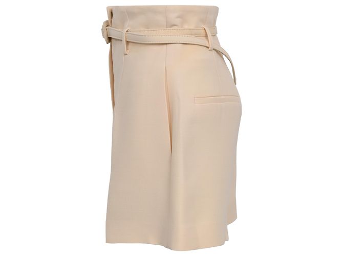 Calções ajustados com cinto Dior em lã creme - vista 2