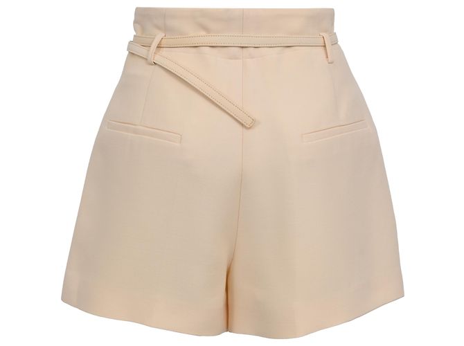 Calções ajustados com cinto Dior em lã creme - vista 3