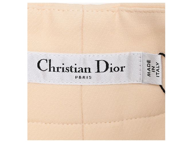 Calções ajustados com cinto Dior em lã creme - vista 4