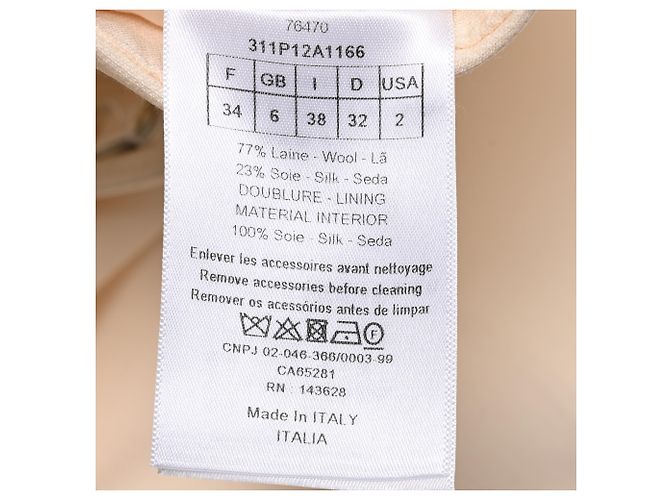 Calções ajustados com cinto Dior em lã creme - vista 5