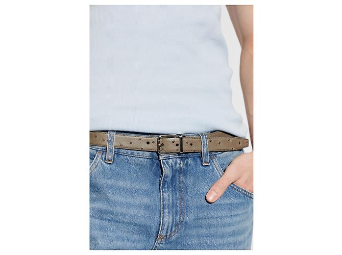 Cinturón Dolce & Gabbana de piel de avestruz gris - vista 2
