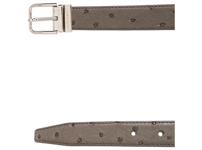 Cinturón Dolce & Gabbana de piel de avestruz gris - vista 4