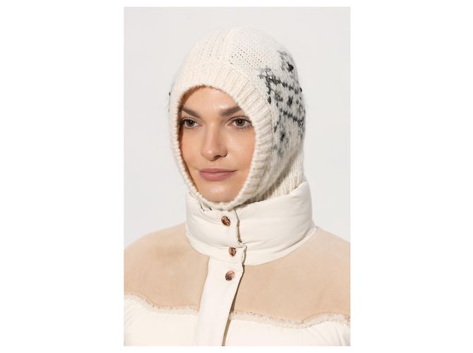 Moncler Wool Hood color crema - vista 2