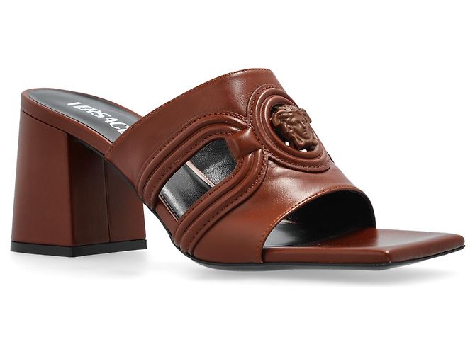 Versace Mules aus Leder braun - Ansicht 4
