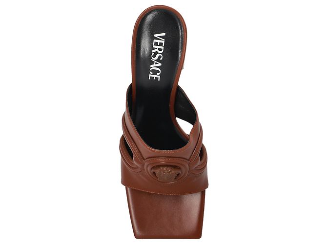 Versace Mules aus Leder braun - Ansicht 6
