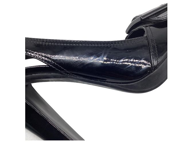 Décolleté Slingback Prada Sport Vintage 2000's in pelle nera - vista 7