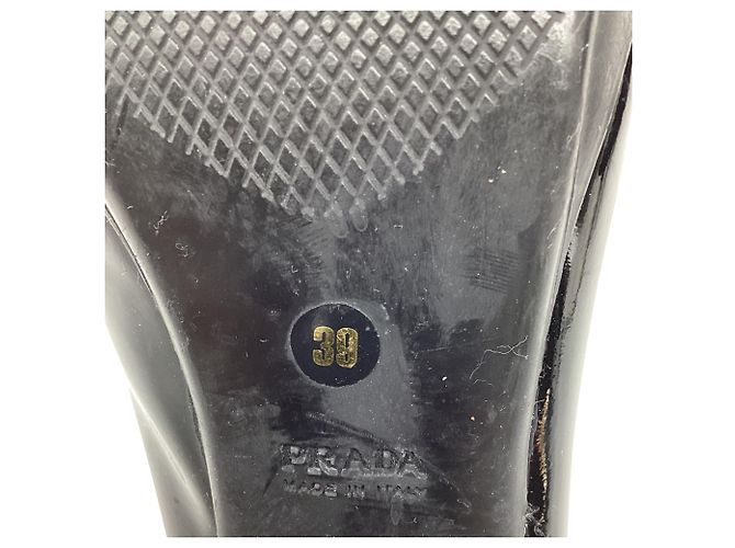 Décolleté Slingback Prada Sport Vintage 2000's in pelle nera - vista 8