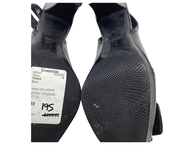 Décolleté Slingback Prada Sport Vintage 2000's in pelle nera - vista 9