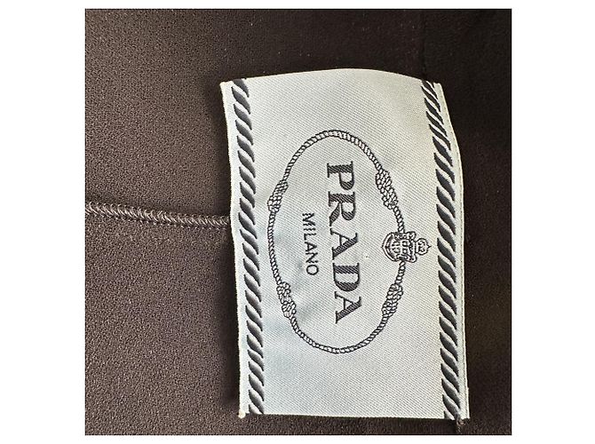 Abito midi Prada scollo a V vestibilità rilassata in seta nera - vista 4