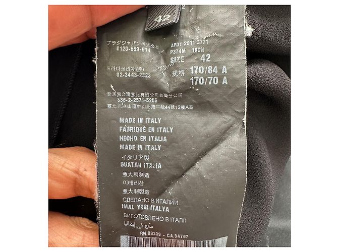 Abito midi Prada scollo a V vestibilità rilassata in seta nera - vista 6