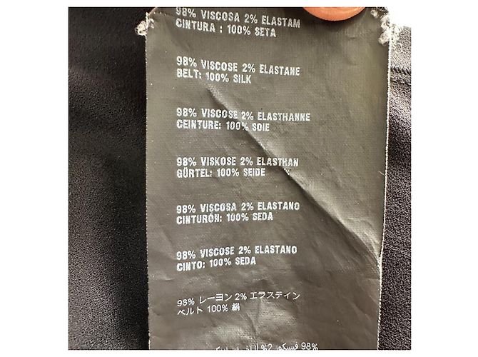 Abito midi Prada scollo a V vestibilità rilassata in seta nera - vista 7