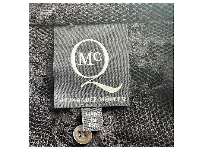Alexander McQueen Spitzenbluse aus schwarzem Polyamid - Ansicht 4