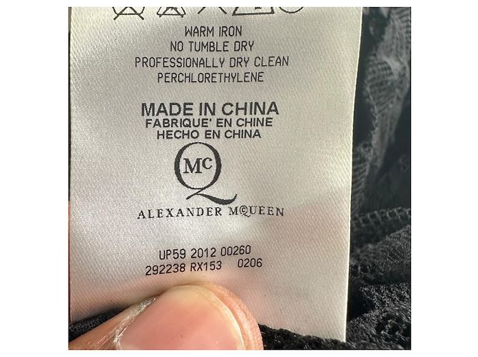 Alexander McQueen Spitzenbluse aus schwarzem Polyamid - Ansicht 7