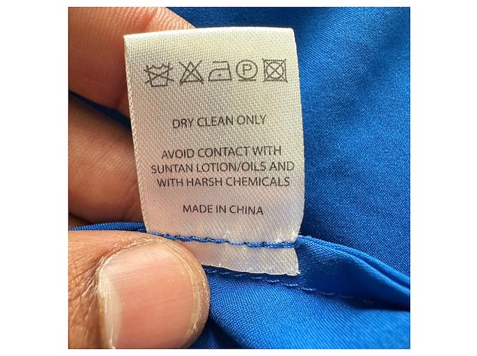 Autre Marque Vestido midi Saloni Devon en seda azul - vista 11