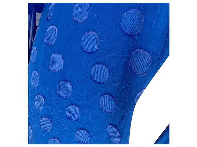 Autre Marque Vestido midi Saloni Devon en seda azul - vista 4