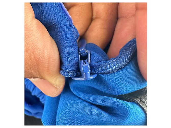 Autre Marque Vestido midi Saloni Devon en seda azul - vista 8