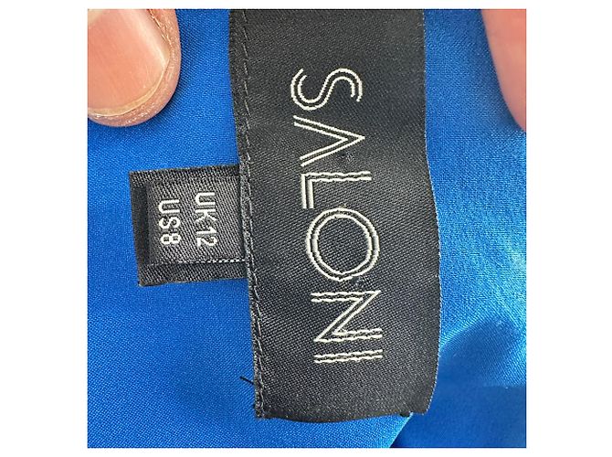 Autre Marque Vestido midi Saloni Devon en seda azul - vista 9
