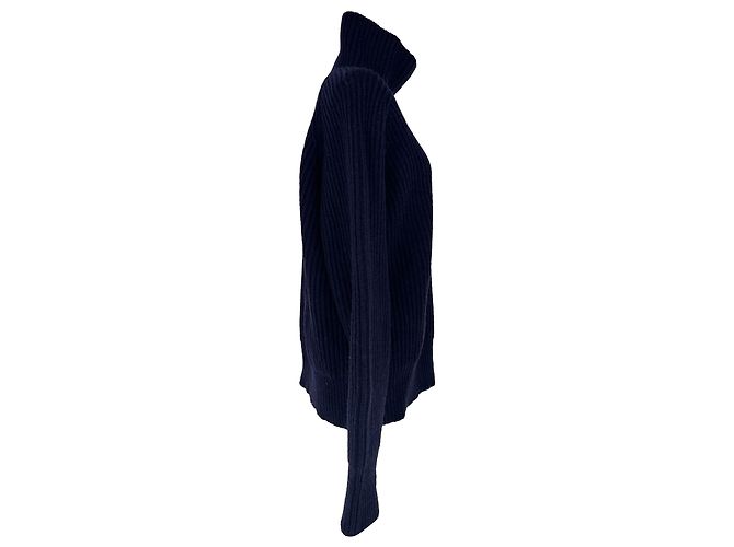 Ami Rollkragenpullover aus Wolle in Marineblau - Ansicht 2