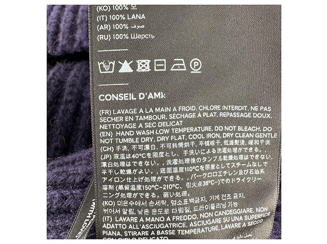 Ami Rollkragenpullover aus Wolle in Marineblau - Ansicht 7