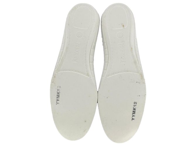 Sneakers basse Miu Miu Deco in pelle di vitello bianca - vista 15