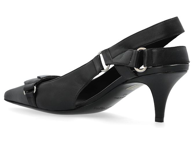 Courreges Décolleté Slingback in Pelle Nera - vista 5