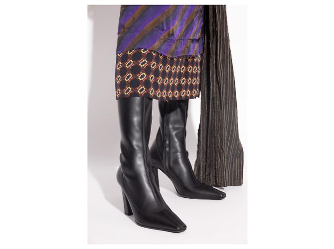Botas de tacón de cuero negro Giuseppe Zanotti - vista 2