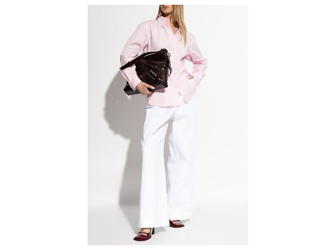Pantaloni Givenchy bianchi in cotone plissettati - vista 2