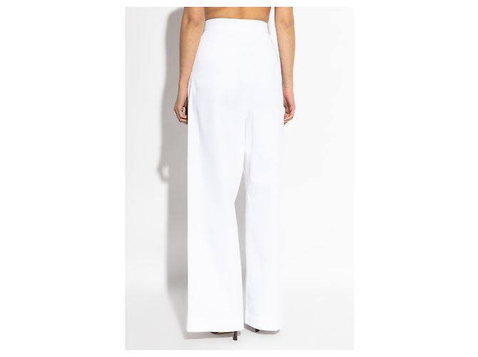 Pantaloni Givenchy bianchi in cotone plissettati - vista 4