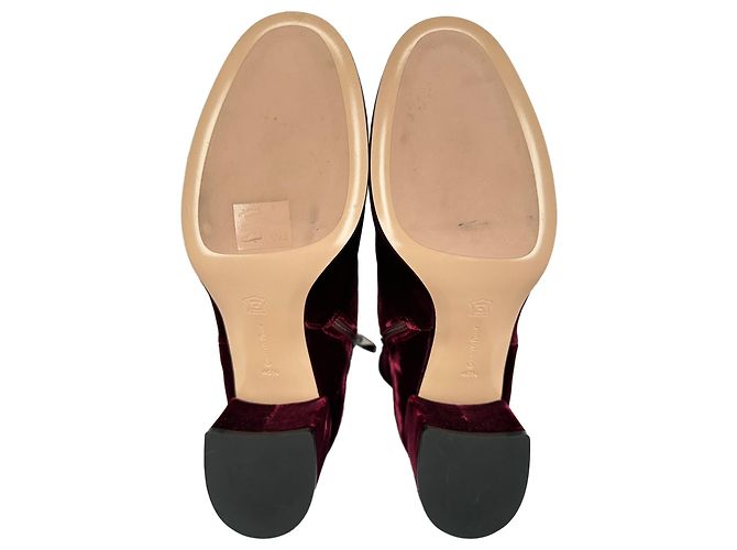 Botines Gianvito Rossi Margaux en terciopelo granate - vista 12