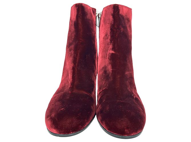 Botines Gianvito Rossi Margaux en terciopelo granate - vista 2