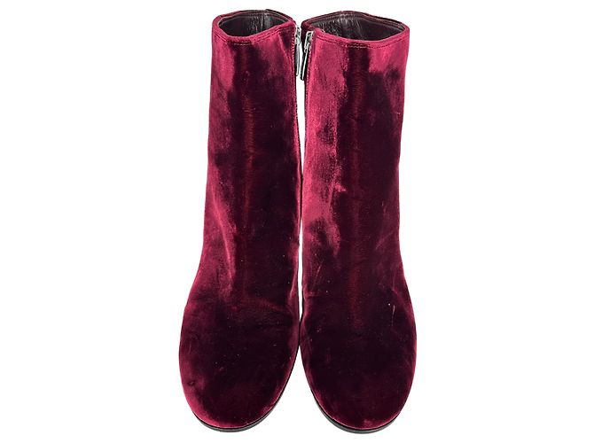 Botines Gianvito Rossi Margaux en terciopelo granate - vista 3
