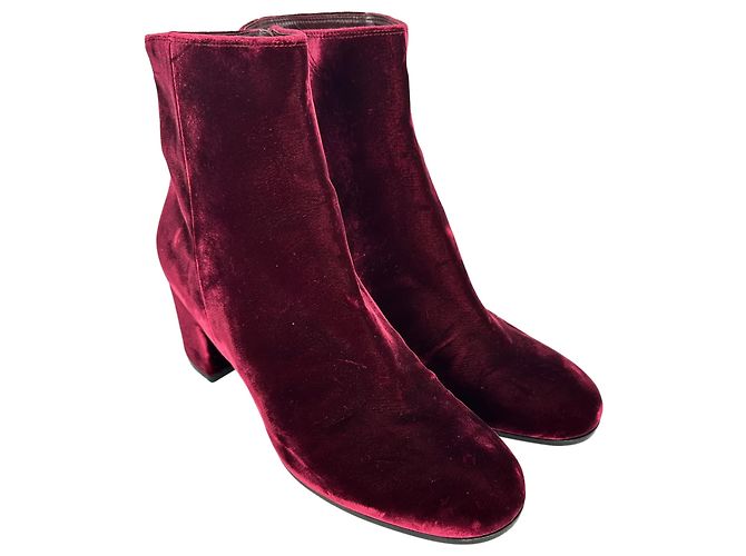 Botines Gianvito Rossi Margaux en terciopelo granate - vista 4