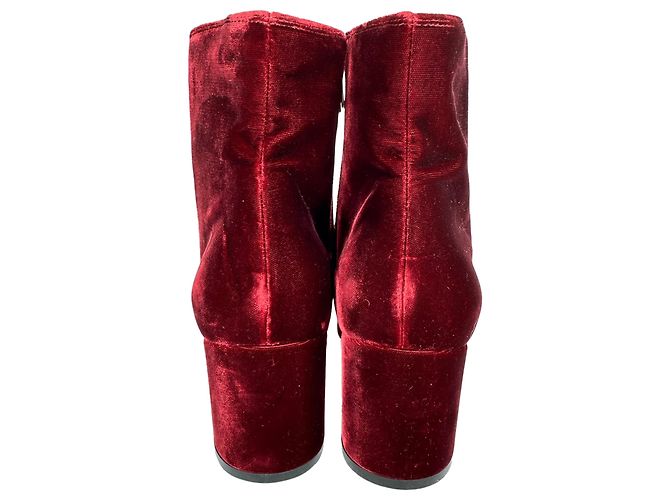 Botines Gianvito Rossi Margaux en terciopelo granate - vista 5
