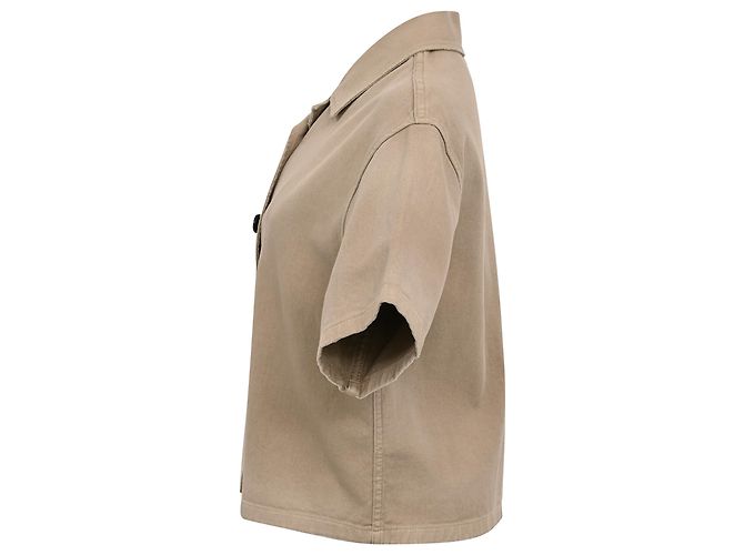 Camicia cropped abbottonata Dior in cotone marrone - vista 2