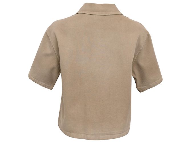 Camicia cropped abbottonata Dior in cotone marrone - vista 3