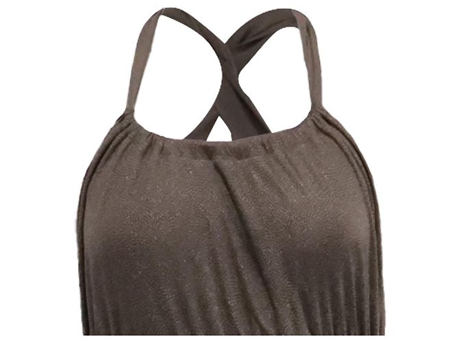Vestido Halter Neck Theory en seda marrón - vista 2