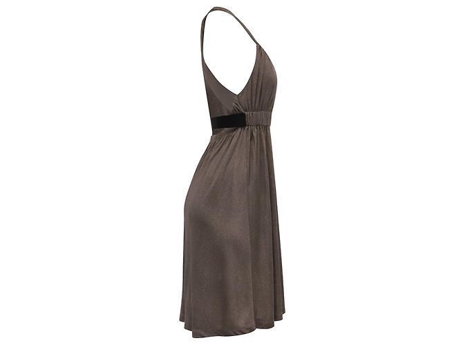 Vestido Halter Neck Theory en seda marrón - vista 3