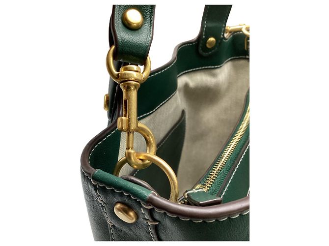Borsa Mini Bucket Miller Tory Burch in pelle verde - vista 13