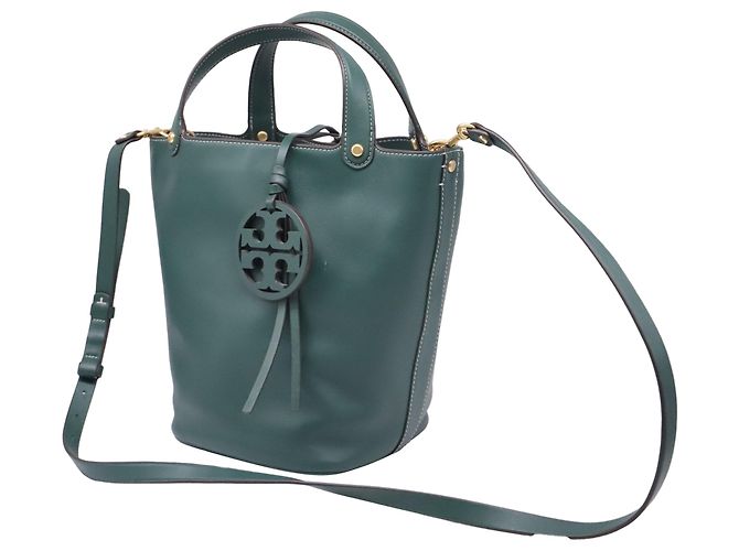 Borsa Mini Bucket Miller Tory Burch in pelle verde - vista 2