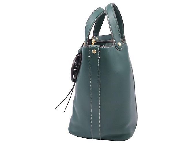 Borsa Mini Bucket Miller Tory Burch in pelle verde - vista 3