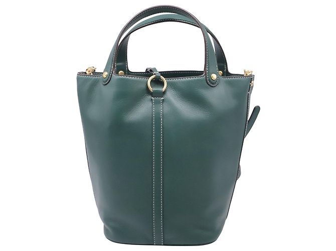 Borsa Mini Bucket Miller Tory Burch in pelle verde - vista 4
