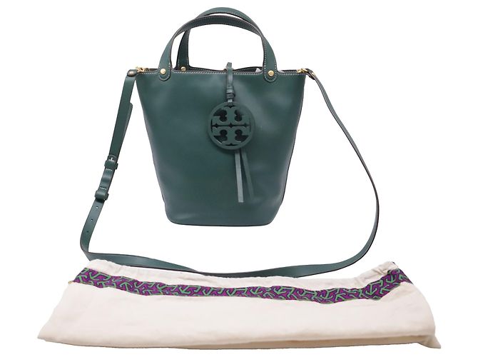 Borsa Mini Bucket Miller Tory Burch in pelle verde - vista 6