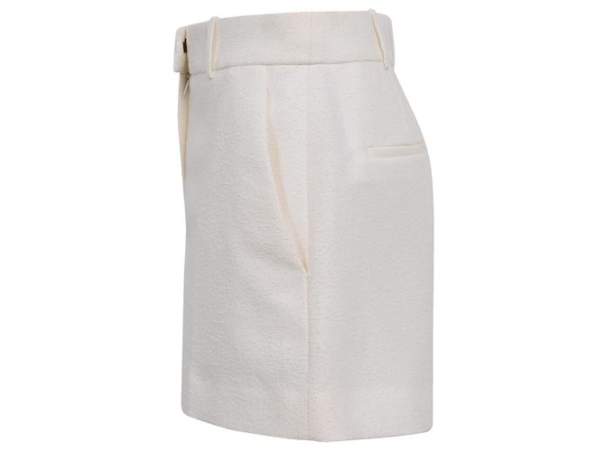 Mini-short Dior en tweed de laine blanc - vue 2