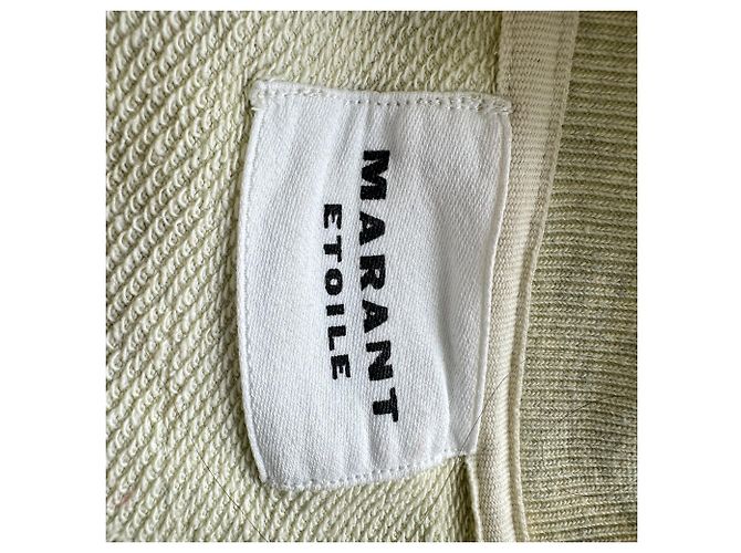 Isabel Marant Etoile Moby Pullover aus grüner Baumwolle mit Flock-Logo - Ansicht 4