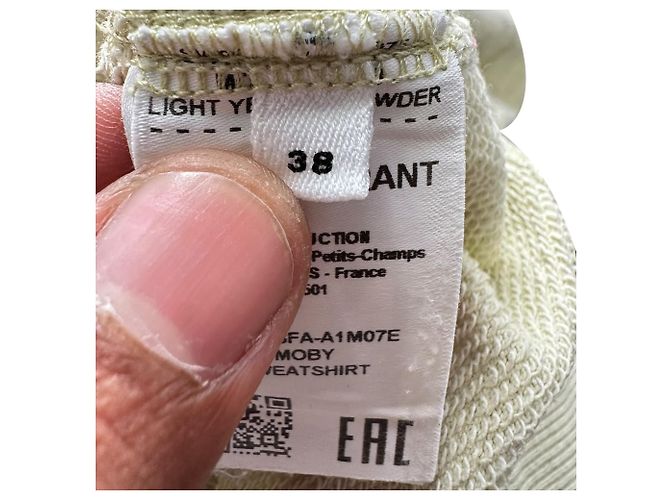 Isabel Marant Etoile Moby Pullover aus grüner Baumwolle mit Flock-Logo - Ansicht 5