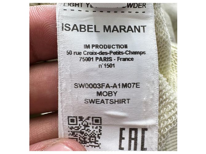 Isabel Marant Etoile Moby Pullover aus grüner Baumwolle mit Flock-Logo - Ansicht 6