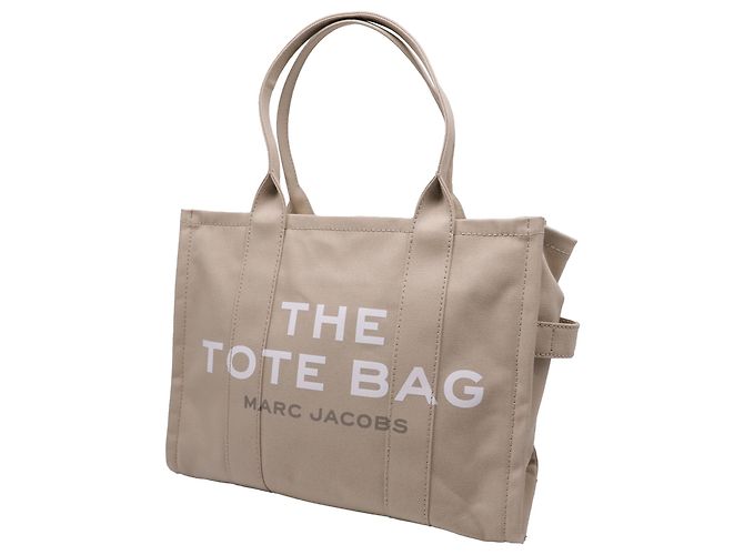 Marc Jacobs The Large Tote Bag in cotone beige - vista 2